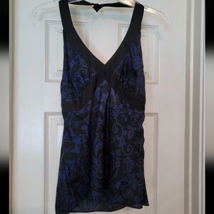 Y2K Black & Blue Halter Top